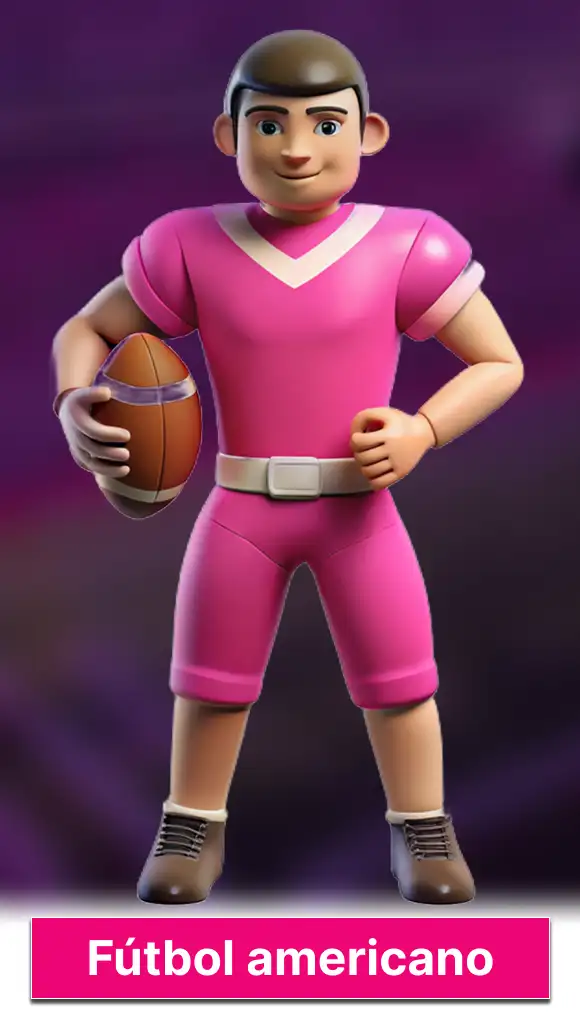Jugador de fútbol americano con uniforme rosa