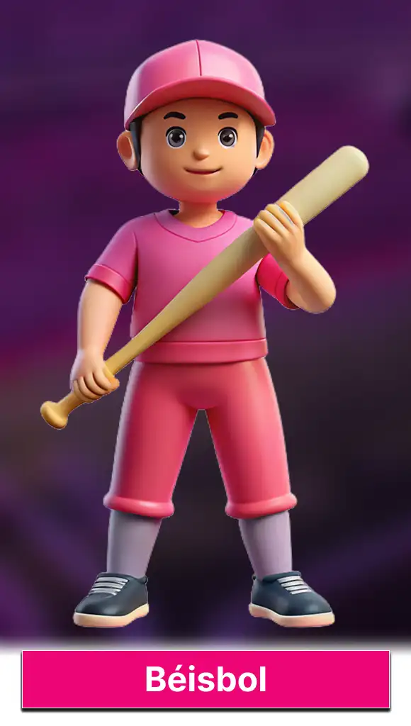 Jugador de béisbol con bate y gorra rosa